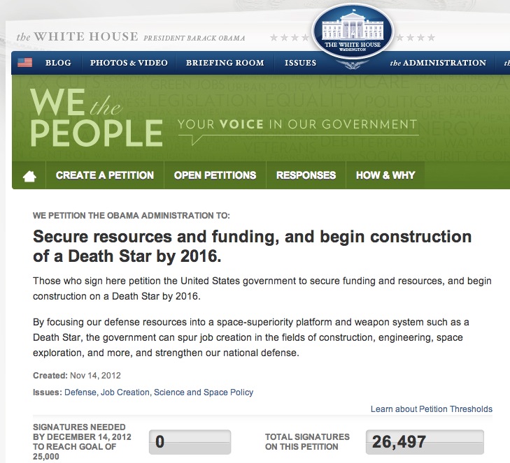 white house petition website