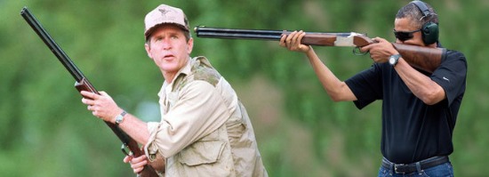 obama skeet shooting george w bush