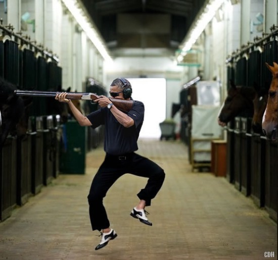 obama skeet shooting psy gangnam style