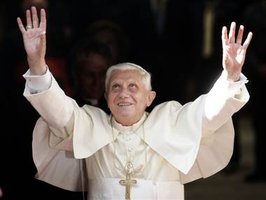 pope benedict looking up