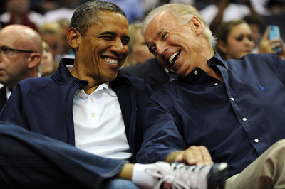 #NewObamaTVShows My Two Duds President Barack Obama and Vice President Joe Biden at a basketball game