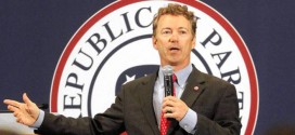 Senator Rand Paul pokes fun at the 140,000 new codes in Obamacare at the Lincoln Day Dinner Republican party GOP fundraiser in Cedar Rapids, Iowa, on May 10, 2013