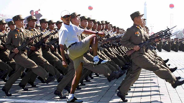 Obama Golf Photoshop President Marching with Chinese Army China Martha's Vineyard