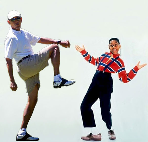 President Obama Golf Photoshop Leg Lift Steve Urkel Family Matters Martha's Vineyard