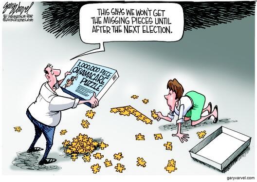 1 Million Piece Obamacare Puzzle Gary Varvel Hilarious Political Cartoons