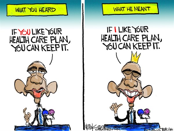 Obamacare If I Like Your Plan Hilarious Political Cartoons