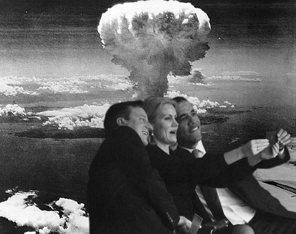 Obama self selfies President Barack Prime Minister David Cameron United Kingdom UK British Great Britain Helle Thorning-Schmidt Denmark Danish PM Nelson Mandela memorial service photoshop funeral Johannesburg South Africa African former Michelle First Lady wife self taking picture photograph pic themselves smiling snapping posing camera phone smartphone iphone narcissist narcissism death stadium world leaders media Hiroshima Bombing nuclear blast mushroom cloud Japan Nagasaki explosion World War II 2 Pacific WW2 WWII hydrogen atomic atom Fat Man Little Boy uranium plutonium August 1945 end