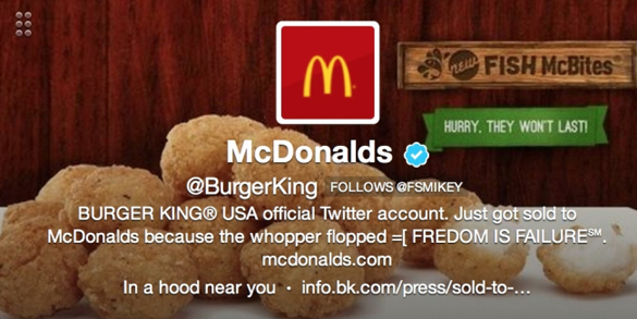 Burger King Twitter Hack Sold to McDonald's Whopper Flopped