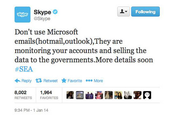 Skype Twitter Hack Don't Use Microsoft