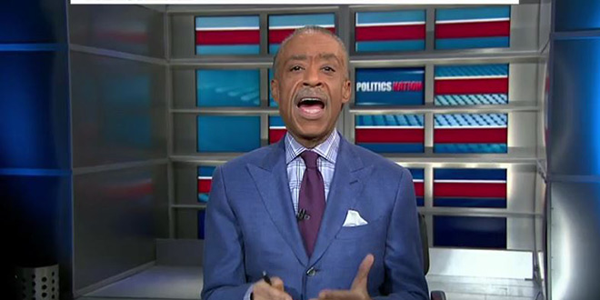 Al Sharpton Obsessed with Race? Mentioned it 314 Times in 2013 Reverend Rev. Race to the Bottom All Brought Up Racist Racism Racist Racial Racially On MSNBC Politics Nation cable news talk show host issue issues topic newscast newscaster loud political