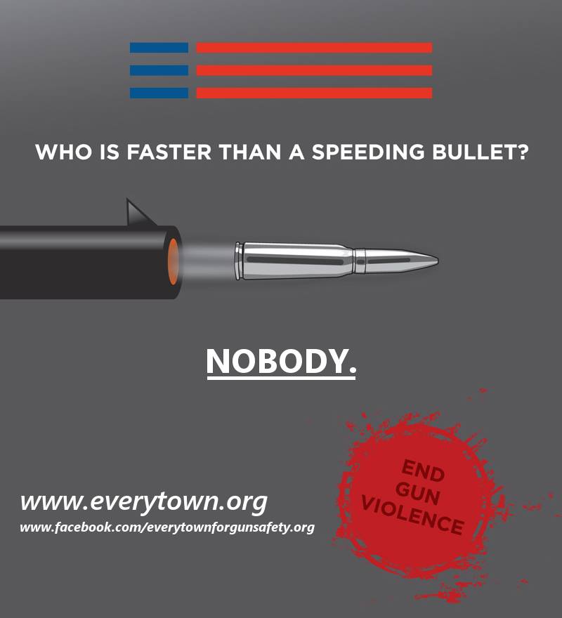 Everytown for Gun Safety picture photo image pic "Who is Faster Than a Speeding Bullet? Nobody" shell casing major mistake glaring error epic fail failure stupid stupidity dumb asinine idiotic anti-gun group former New York Mayor Michael Bloomberg $50 million campaign anti-gun NRA second amendment violence crime everytown.org