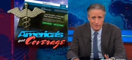 Jon Stewart The Daily Show mocks Obamacare is Not Buying the Obamacare Enrollment Numbers 7.1 million Americans have health insurance plans health care providers private public exchange exchanges marketplace sign-ups signed up Affordable Care Act ACA March 31st deadline fake false does not believe making fun of made phony falsified pay paid payment mandate America's Got Coverage Comedy Central bit piece segment story video clip funny hilarious humorous witty satirical skeptical skeptic