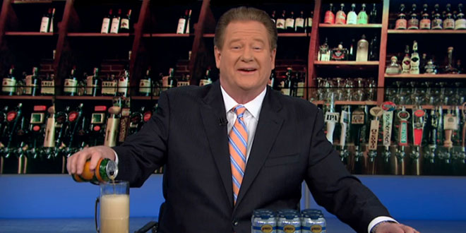Ed Schultz Does Worst Beer Pour of All Time MSNBC Host The Ed Show April 25, 2014 craft brewing beer Florida State Senate law legislation Republican GOP conservative small business businesses hurt harm corporation distributors micro-beer customer limit consumers glass angle too much head bubbles top mug pint