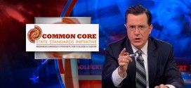 Stephen Colbert Common Core Confusion The Colbert Report uniform education standards state initiative standard across all 50 states nationwide curriculum hilariously mock mocking mocks mocked funny makes fun of poke fun satire satirical wry testing test tests scores grades failing school children students parents teachers Core-aligned math problems skills Comedy Central college career preparing