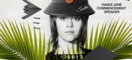 Hanoi Jane Posters Poster Jane Fonda UCLA commencement speech graduation address Sabo conservative street art artist subversive controversial Vietnam War protest "June 13th We Wish American Bombers Would Fly Over UCLA" "Hanoi Jane Commencement Speaker" protested protester denounced American soldiers war criminals picture taken photograph on an anti-aircraft battery wearing the helmet of a North Vietnamese soldier mugshot arrest 1970 Breitbart actress