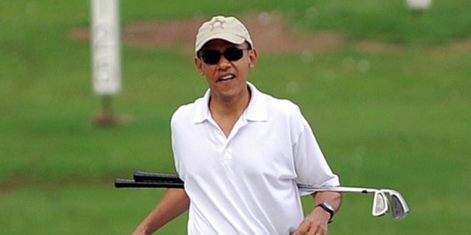 20 Hilarious Obama Golf Pics Memes In Honor of The President's 200th Golf Game hilarious Obama golf pic pics picture pictures image images President funny political humor humorous satire satirical hysterical awesome lol lolz meme memes golfing golf course hole holes club golf clubs swing 200 rounds 200th round