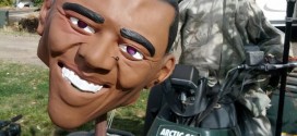 Halloween Display Shows President Obama’s Decapitated Head on a spike spear Richard Piersol KBOI-TV Idaho man resident local news story Boise Grim Reaper racist rasism race homeowner ATV