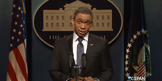 SNL Blasts President Obama and Ebola Czar in Opening Sketch Saturday Night Live October 25, 2014 NBC Comedy Host Jim Carrey