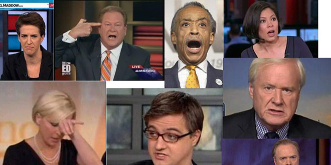 Election 2014 November 4 Nov 4 MSNBC hosts angry upset mad disbelief frustrated Delusional collage Democrats Never Saw the Great GOP Tsunami Coming Twitter tweet Rachel Maddow Chris Matthews Al Sharpton Ed Schultz