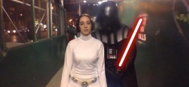 Ten Hours of Princess Leia Walking in NYC Star Wars parody video parodies videos funny humorous hilarious Yoda Darth Vader lightsaber Luke Skywalker Han Solo Indiana Jones Lando Calrissian Jawas Boba Fett street harassment crime women female