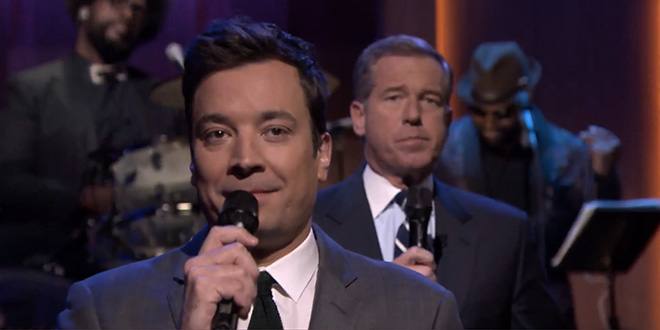 Slow Jam The News Immigration with Brian Williams The Tonight Show Starring Jimmy Fallon The Roots groove sexy sex jokes President Obama NBC Nightly News anchor funny sketch skit music musical December 2, 2014 episode